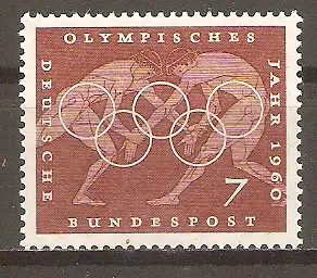 Briefmarke BRD Mi.Nr. 332 ** Olympische Sommerspiele Rom 1960 / Ringen #
