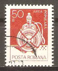 Briefmarke Rumänien Mi.Nr. 3915 o Volkskunst 1982 / Holzflasche aus Suceava #