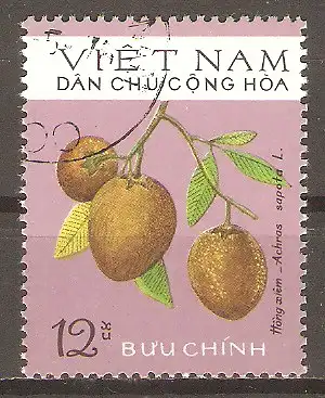 Briefmarke Vietnam Mi.Nr. 803 o Früchte 1975 / Sapotille (Achras zapota) #