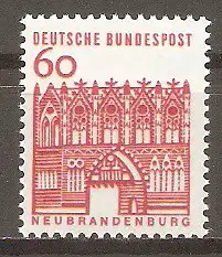 Briefmarke BRD Mi.Nr. 459 ** 60 Pf. Kleine Bauwerke 1964 / Treptower Tor in Neubrandenburg #