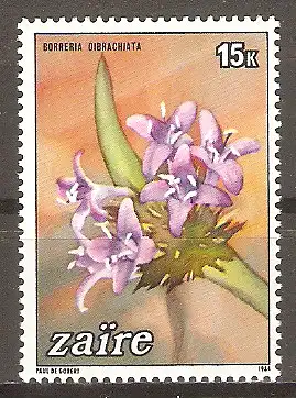 Briefmarke Zaire Mi.Nr. 854 ** Blumen 1984 / Borreria dibrachiata #