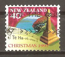 Briefmarke Neuseeland Mi.Nr. 1627 o Weihnachten 1997 / Samuel-Marsden-Denkmal in Rangihoua #