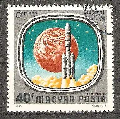 Briefmarke Ungarn Mi.Nr. 3148 A o Weltraumforschung 1976 / Start der amerikanischen Raumsonde Viking #