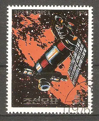 Briefmarke Korea-Nord Mi.Nr. 1493 o Raumfahrt 1976 / Raumstation #