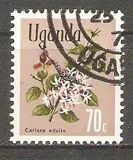 Briefmarke Uganda Mi.Nr. 113 o Einheimische Flora 1969 / Karandapflaume (Carissa edulis) #