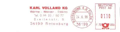 Freistempel F76 4804 Rotenburg a d Fulda - KARL VOLLAND KG - Wärme Wasser Elektro (#2828)
