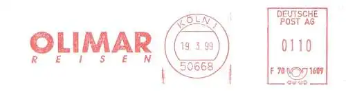 Freistempel F70 1609 Köln - OLIMAR REISEN (#2894)