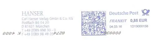 Freistempel 1D13000158 München - HANSER - Carl Hanser Verlag GmbH & Co. KG (#2936)