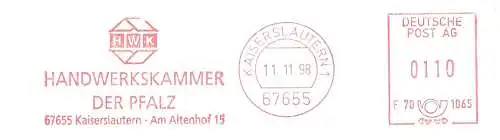 Freistempel F70 1065 Kaiserslautern - HWK HANDWERKSKAMMER DER PFALZ (#3084)