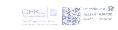 Freistempel 1D13001591 München - GFKL Forderungsmanagement - Proced Collection Services GmbH (#3127)
