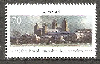 Briefmarke BRD Mi.Nr. 3258 ** 1200 Jahre Benediktinerabtei Münsterschwarzach 2016 #