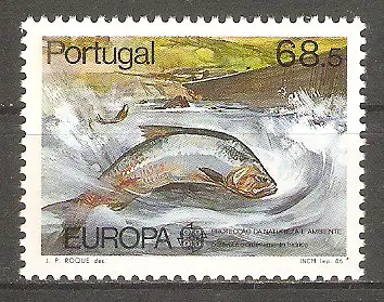 Briefmarke Portugal Mi.Nr. 1690 ** Natur- und Umweltschutz Europa CEPT 1986 / Maifisch (Alosa alosa) #