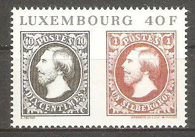 Briefmarke Luxemburg Mi.Nr. 996 ** 125 Jahre Luxemburger Briefmarken 1977 #