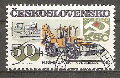 Briefmarke Tschechoslowakei Mi.Nr. 2831 o Sozialistische Aufbauerfolge in der CSSR 1985 / Radlader #