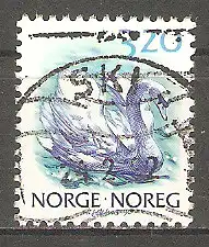 Briefmarke Norwegen Mi.Nr. 1038 o Natur 1990 / Höckerschwan (Cygnus olor) #