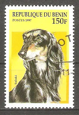 Briefmarke Benin Mi.Nr. 937 o Hunderassen 1997 / Saluki #
