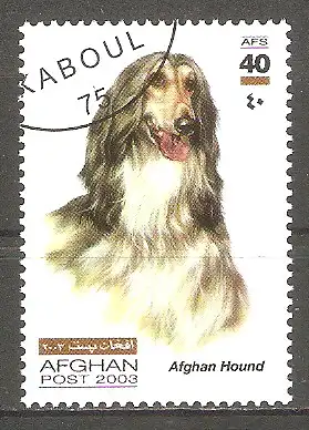 Briefmarke Afghanistan Mi.Nr. 1984 o Hunderassen 2003 / Afghane #