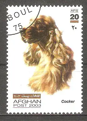 Briefmarke Afghanistan Mi.Nr. 1982 o Hunderassen 2003 / Cocker #
