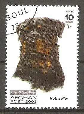 Briefmarke Afghanistan Mi.Nr. 1981 o Hunderassen 2003 / Rottweiler #