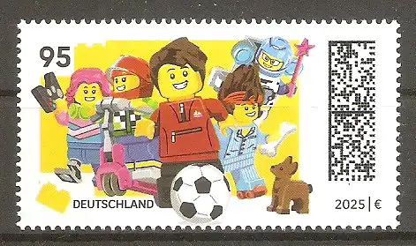 Briefmarke BRD Mi.Nr. 3912 ** Internationaler Tag des Spielens 2025 / Spielfiguren des dänischen Spielzeugherstellers LEGO #