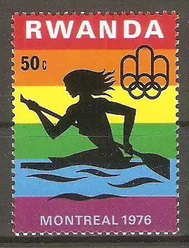 Briefmarke Ruanda Mi.Nr. 825 ** Olympische Sommerspiele Montreal 1976 / Einerkajak Damen #
