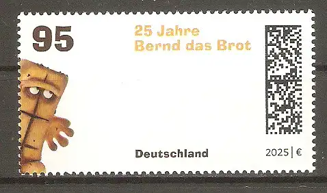 Briefmarke BRD Mi.Nr. 3926 ** 25 Jahre Bernd das Brot 2025 / Kinderfernsehfigur #