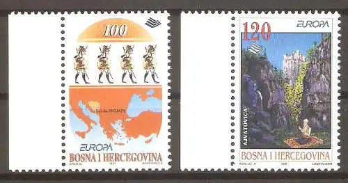 Briefmarke Bosnien und Herzegowina MiNr. 85-86 ** Europa CEPT 1997 / Sagen und Legenden / Kompletter Satz ! #