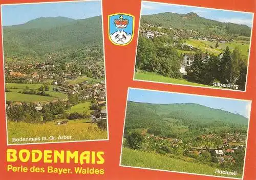 Ansichtskarte Deutschland - Bodenmais - Bodemnais mit Großer Arber, Silberberg, Hochzell (2930)