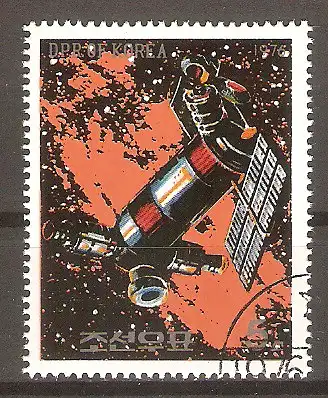 Briefmarke Korea-Nord Mi.Nr. 1493 o Raumfahrt 1976 / Raumstation #