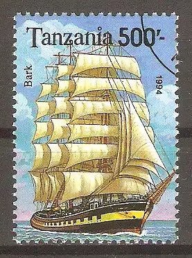 Briefmarke Tanzania Mi.Nr. 1746 o Segelschiffe 1994 / Barke #