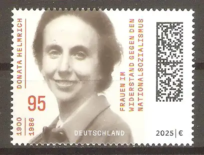 Briefmarke BRD Mi.Nr. 3921 ** Frauen im Widerstand gegen den Nationalsozialismus 2025 / Donata Helmrich #