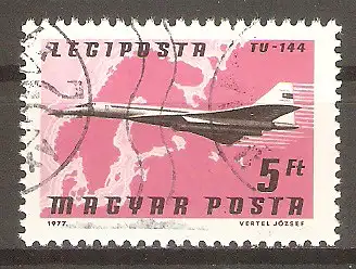 Briefmarke Ungarn Mi.Nr. 3227 A o Flugpostmarken 1977 / TU-144, Nordeuropa #