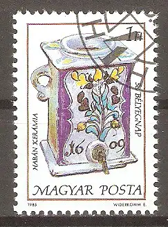 Briefmarke Ungarn Mi.Nr. 3783 A o Tag der Briefmarke 1985 / Wasserbehälter mit zinnverdeckter Fayence #