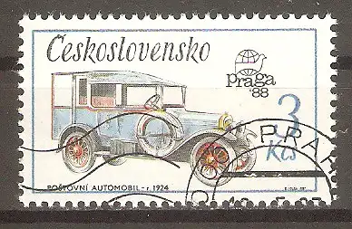 Briefmarke Tschechoslowakei Mi.Nr. 2912 o Technische Denkmale 1987 / Postauto von 1924 #