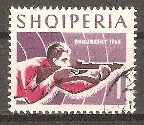 Briefmarke Albanien Mi.Nr. 934 o Europameisterschaften im Schießen Bukarest 1965 / Gewehrschütze liegend #