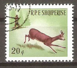Briefmarke Albanien Mi.Nr. 983 o Jagdszenen 1965 / Rehjagd #