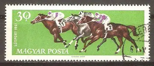 Briefmarke Ungarn Mi.Nr. 1776 A o Pferdesport 1961 / Galoppreiter #