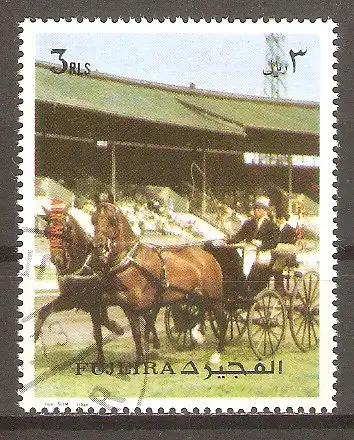 Briefmarke Fujeira Mi.Nr. 1293 o Verkehr 1973 / Pferdekutsche #