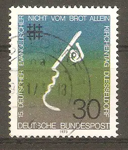 Briefmarke BRD Mi.Nr. 772 o Deutscher Evangelischer Kirchentag in Düsseldorf 1973 / Skizziertes Profil #