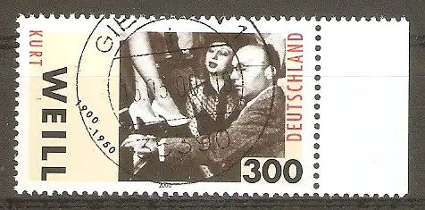 Briefmarke BRD Mi.Nr. 2100 o Seitenrand rechts - 100. Geburtstag von Kurt Weill 2000 (Komponist) #