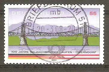 Briefmarke BRD Mi.Nr. 2347 o Vollstempel Briefzentrum 51 / 100 Jahre Salzachbrücke Laufen-Oberndorf 2003 #
