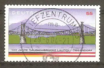 Briefmarke BRD Mi.Nr. 2347 o Vollstempel Briefzentrum 53 / 100 Jahre Salzachbrücke Laufen-Oberndorf 2003 #