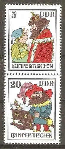 Briefmarke DDR Mi.Nr. 2187/2190 ** Zusammendruck SZd143 / Märchen 1976 / Rumpelstilzchen #