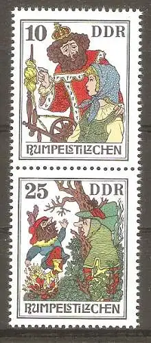 Briefmarke DDR Mi.Nr. 2188/2191 ** Zusammendruck SZd144 / Märchen 1976 / Rumpelstilzchen #