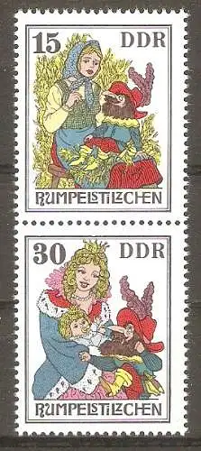 Briefmarke DDR Mi.Nr. 2189/2192 ** Zusammendruck SZd145 / Märchen 1976 / Rumpelstilzchen #