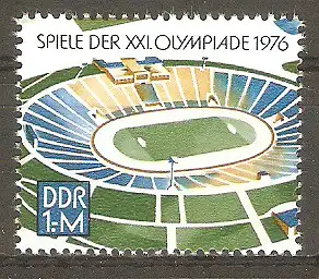 Briefmarke DDR Mi.Nr. 2132 ** Olympische Sommerspiele Montreal 1976 / Zentralstadion Leipzig #