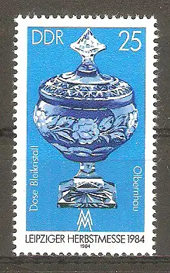 Briefmarke DDR Mi.Nr. 2892 ** Leipziger Herbstmesse 1984 / Bleikristalldose Olbernhau #