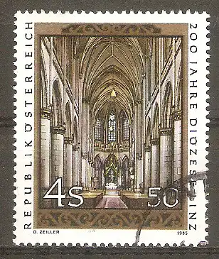 Briefmarke Österreich Mi.Nr. 1802 o 200 Jahre Diözese Linz 1985 / Innenansicht des Linzer Doms #