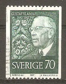 Briefmarke Schweden Mi.Nr. 595 C o 85. Geburtstag von König Gustav VI. Adolf 1967 #