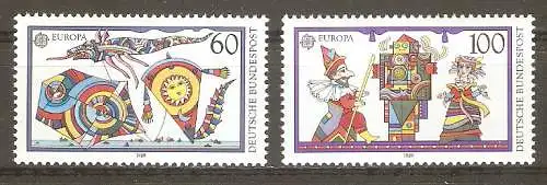 Briefmarke BRD Mi.Nr. 1417-1418 ** Europa CEPT 1989 / Kinderspiele / Kompletter Satz ! #